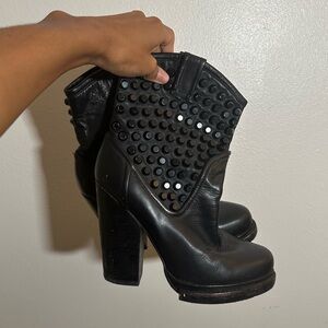Studded cowgirl booties